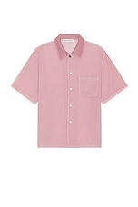 Our Legacy Box Shirt Shortsleeve in Dusty Lilac Coated Voile, view 1, click to view large image.