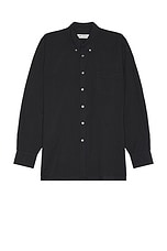 Our Legacy Borrowed Bd Shirt in Black Voile, view 1, click to view large image.