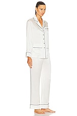 Olivia von Halle Coco Pajama Set in Ivory Jet, view 2, click to view large image.