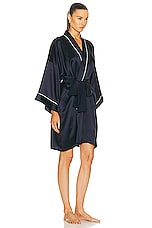 Olivia von Halle Mimi Robe in Navy Ivory, view 3, click to view large image.