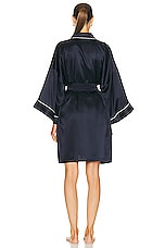 Olivia von Halle Mimi Robe in Navy Ivory, view 4, click to view large image.