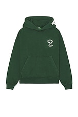 Oyster Tennis Club Pullover Hoodie in Green, view 1, click to view large image.