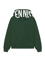 Oyster Tennis Club Pullover Hoodie in Green, view 2, click to view large image.