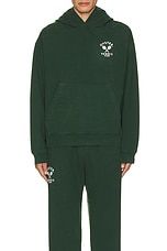 Oyster Tennis Club Pullover Hoodie in Green, view 3, click to view large image.