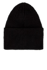 Palm Angels Beanie in Black & Off White, view 2, click to view large image.