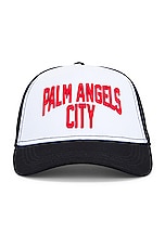 Palm Angels City Cap in Black & Red, view 1, click to view large image.