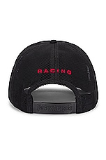 Palm Angels Pa Racing Cap in Black & Red, view 2, click to view large image.