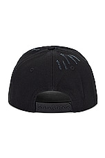 Palm Angels Seasonal Logo Cap in Black & Green Fluo, view 2, click to view large image.