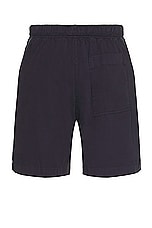 Palm Angels Classic Logo Bermuda Short in Navy Blue & Off White, view 2, click to view large image.