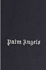 Palm Angels Classic Logo Bermuda Short in Navy Blue & Off White, view 3, click to view large image.