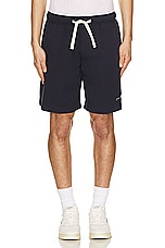 Palm Angels Classic Logo Bermuda Short in Navy Blue & Off White, view 4, click to view large image.