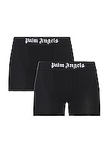 Palm Angels Bb Boxers Bi Pack in Black, view 1, click to view large image.
