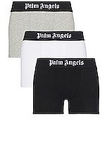 Palm Angels Bwg Boxers Tri Pack in Multi, view 1, click to view large image.