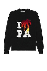 Palm Angels I Love Pa Sweater in Black, view 1, click to view large image.