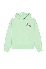 Palm Angels Douby Classic Hoodie in Light Green & Purple, view 2, click to view large image.