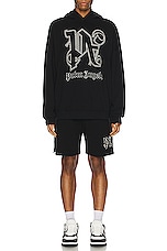 Palm Angels Monogram Statement Hoodie in Black, view 4, click to view large image.