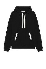 Palm Angels Sartorial Tape Classic Hoodie in Black, view 1, click to view large image.