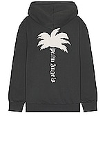 Palm Angels Palm GD Hoodie in Dark Grey & Off White, view 1, click to view large image.