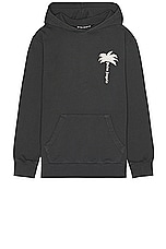 Palm Angels Palm GD Hoodie in Dark Grey & Off White, view 2, click to view large image.
