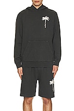 Palm Angels Palm GD Hoodie in Dark Grey & Off White, view 3, click to view large image.