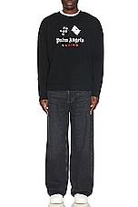 Palm Angels X Formula 1 Racing Sweater in Black, White, & Red, view 4, click to view large image.