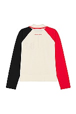 Palm Angels X Formula 1 Racing Knit Polo Zip Sweater in White, Red, & Black, view 2, click to view large image.