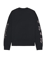 Palm Angels New Gothic Studded Crewneck in Black & Silver, view 2, click to view large image.
