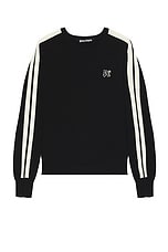 Palm Angels PA Monogram Track Sweater in Black, view 1, click to view large image.