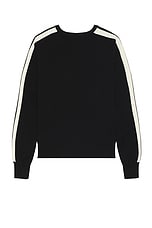 Palm Angels PA Monogram Track Sweater in Black, view 2, click to view large image.