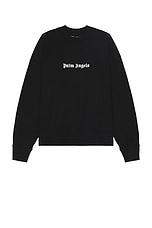 Palm Angels Classic Logo Crewneck in Black, view 1, click to view large image.