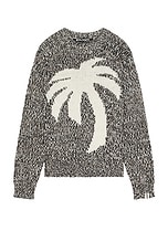 Palm Angels Palm Sweater in Melange Grey, view 1, click to view large image.