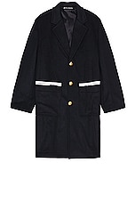 Palm Angels Uniform Coat in Navy Blue, view 1, click to view large image.