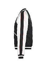 Palm Angels X Formula 1 Racing Souvenir Jacket in Black, White, & Red, view 3, click to view large image.