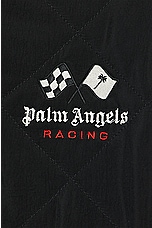 Palm Angels X Formula 1 Racing Souvenir Jacket in Black, White, & Red, view 4, click to view large image.