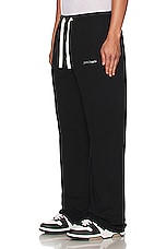 Palm Angels Logo Cotton Travel Pant in Black, view 5, click to view large image.