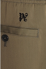 Palm Angels Monogram Travel Pants in Military, view 3, click to view large image.