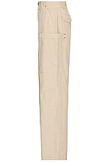 Palm Angels Slim Cargo Pants in Beige, view 3, click to view large image.