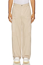 Palm Angels Slim Cargo Pants in Beige, view 4, click to view large image.