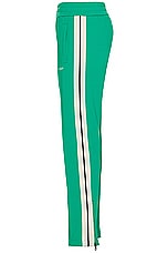 Palm Angels Classic Logo Track Pants in Green & Off White, view 3, click to view large image.