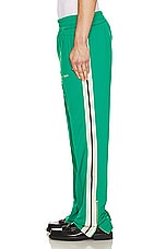 Palm Angels Classic Logo Track Pants in Green & Off White, view 6, click to view large image.