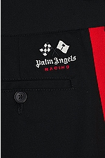 Palm Angels X Formula 1 Racing Chino Pant in Black & Red, view 4, click to view large image.