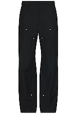Palm Angels Monogram Workwear Pant in Black & Off White, view 1, click to view large image.