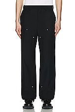 Palm Angels Monogram Workwear Pant in Black & Off White, view 4, click to view large image.