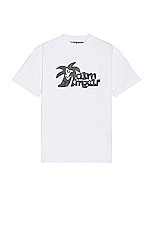 Palm Angels Hunter Classic Tee in White & Black, view 1, click to view large image.