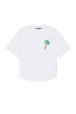 Palm Angels Sketchy Over Tee in White & Black, view 1, click to view large image.