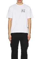 Palm Angels Monogram Tee in White & Black, view 4, click to view large image.