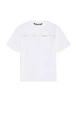 Palm Angels Sartorial Tape Tee in White, view 1, click to view large image.