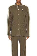 Palm Angels Monogram Track Shirt in Brown, view 4, click to view large image.
