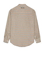 Palm Angels Micro Check Overshirt in Brown Black, view 2, click to view large image.