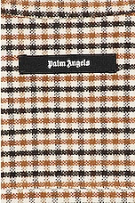 Palm Angels Micro Check Overshirt in Brown Black, view 3, click to view large image.
